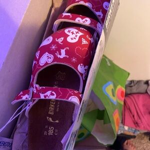 Birkenstock Kids Red Patterned Sandals